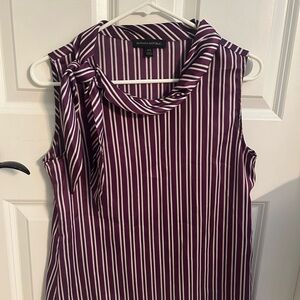 Banana Republic Sleeveless Purple Striped Blouse
